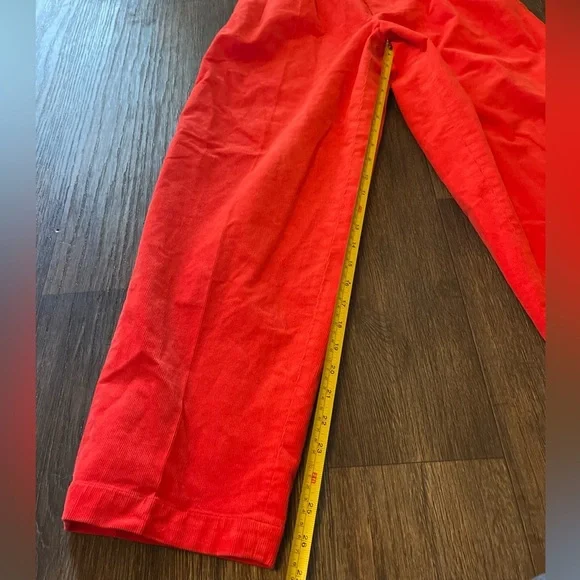 Marni x Uniqlo Red Corduroy High Rise Tapered Leg Pants XXS - Picture 7 of 8